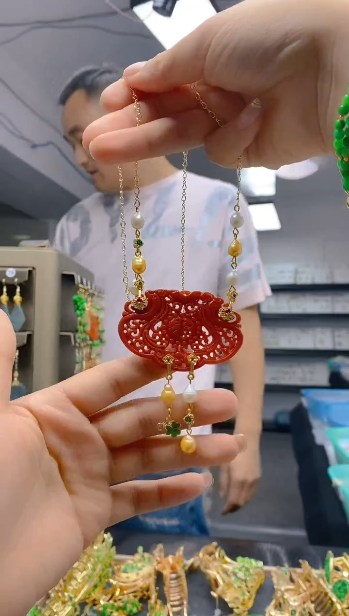 【闪购商品】翡翠耳饰合金0296翡翠锁骨链