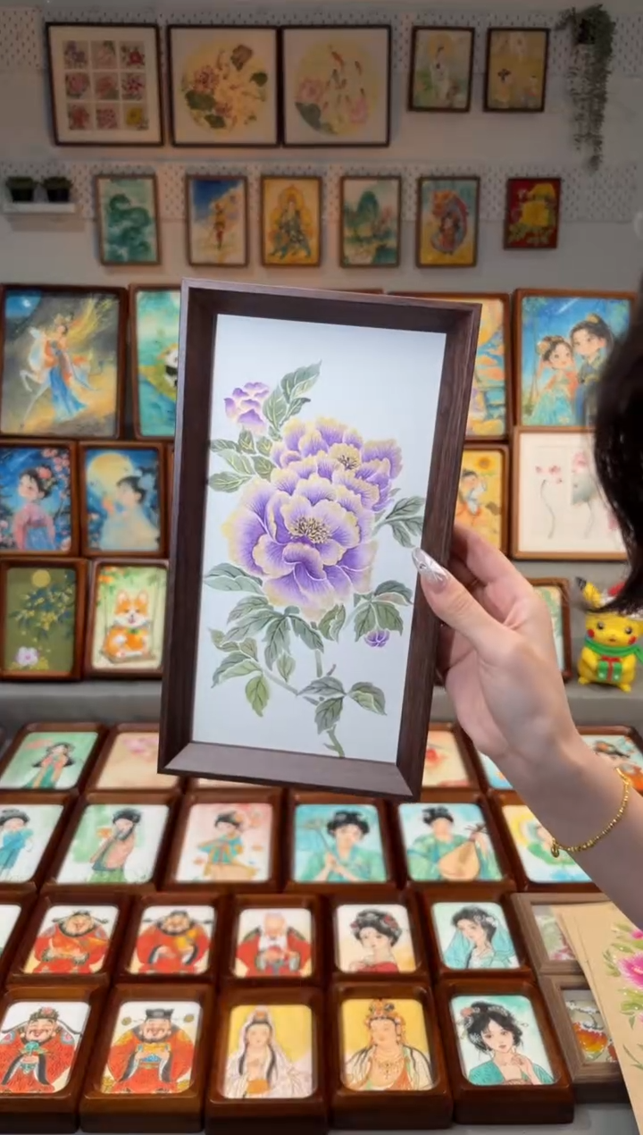 国画紫牡丹 手绘国画27