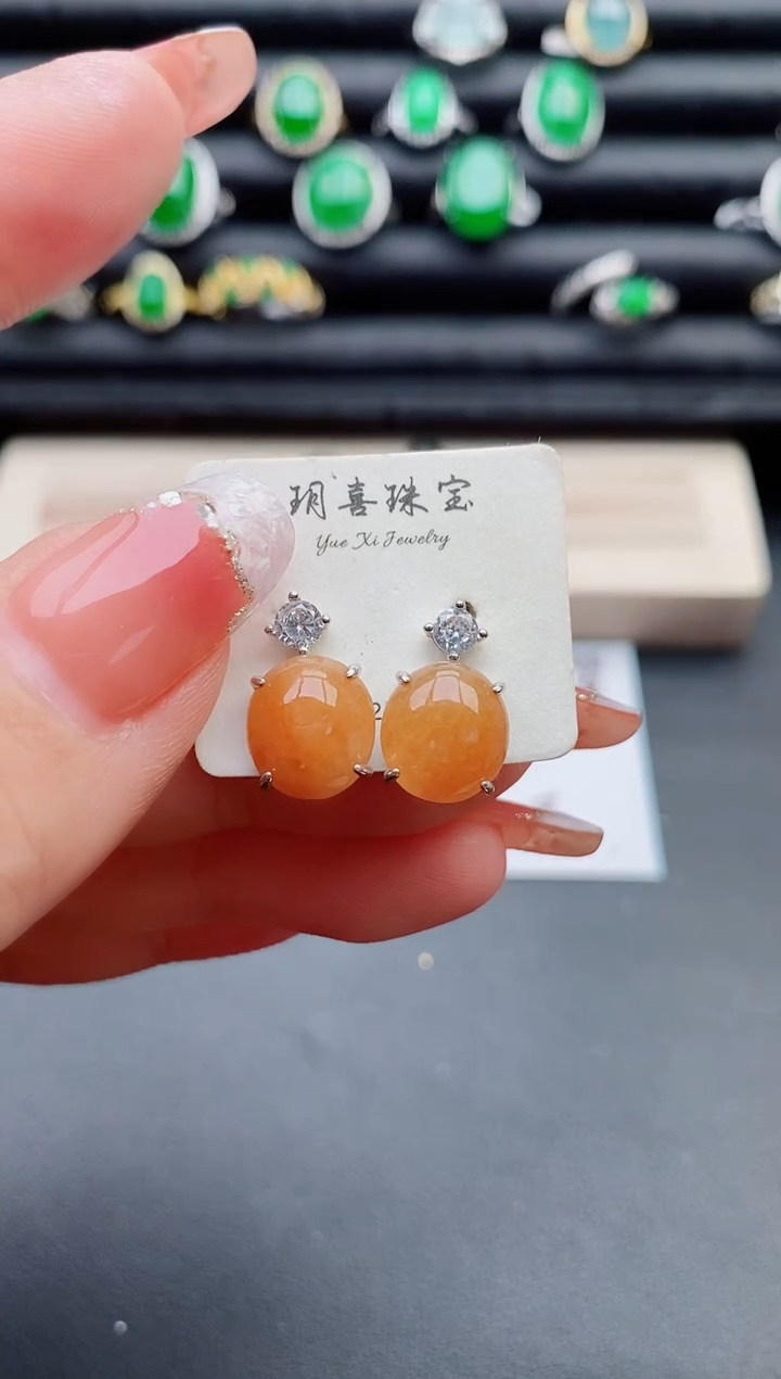 【闪购商品】翡翠耳饰银S925镶嵌312312