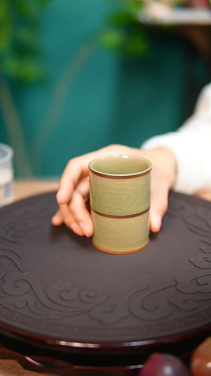 【闪购商品】杯原产地钧尚源钧瓷梅子青竹节