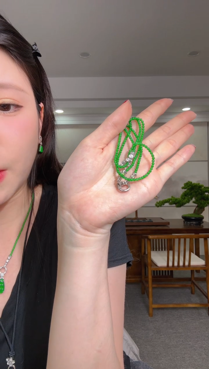 【闪购商品】翡翠项圈未镶嵌小米珠