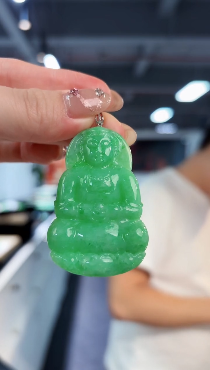 【闪购商品】翡翠颈饰18K金镶嵌缅料A货/支持复检/一件