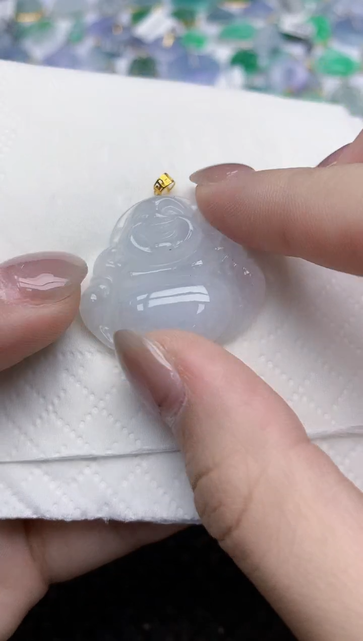 【闪购商品】翡翠颈饰18K金镶嵌天然翡翠A货