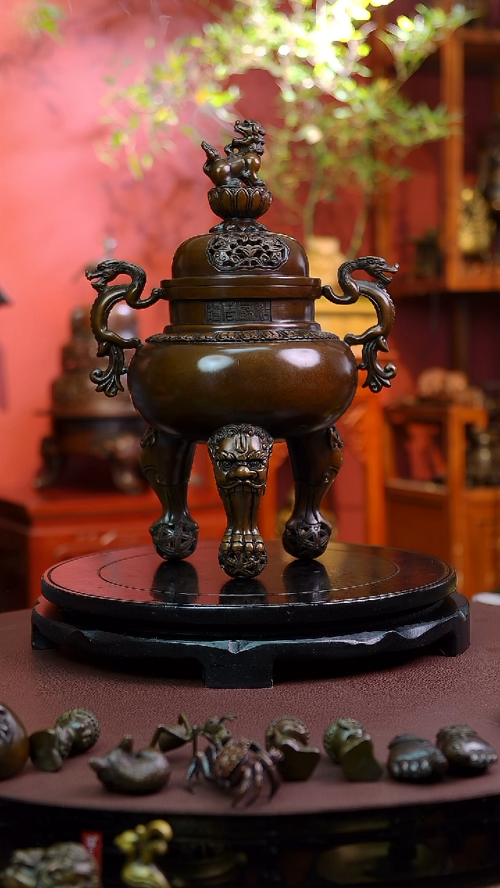 【闪购商品】狮庆双福熏香炉           