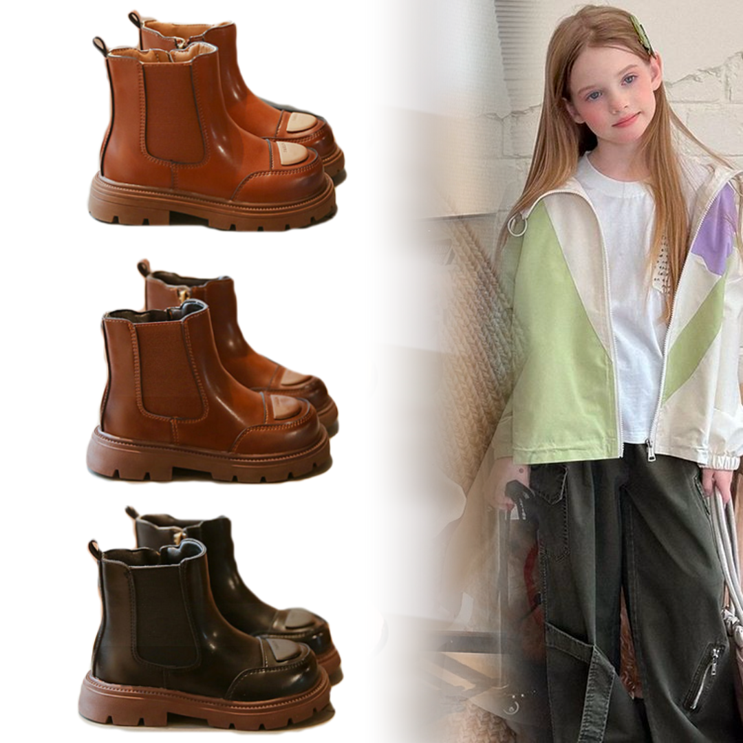 2025秋冬新款女童皮靴软底3-12岁中大童马丁靴百搭潮款男童靴鞋33
