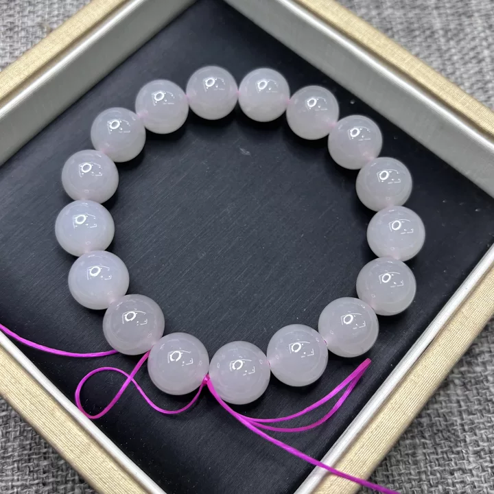 和田玉藕粉手串12mm多样性发一条-582181