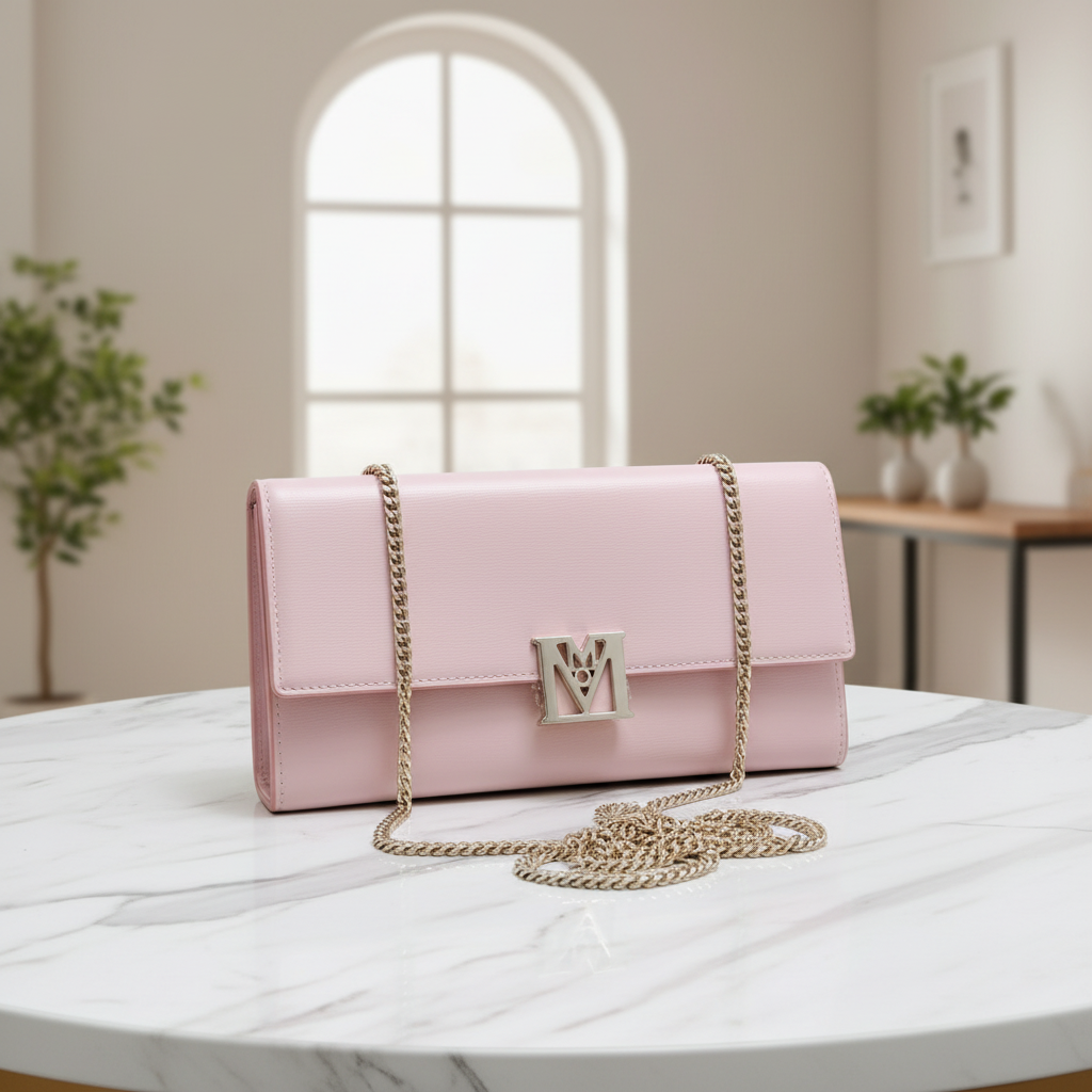 95新 MCM  粉色链条包  1848 6194 