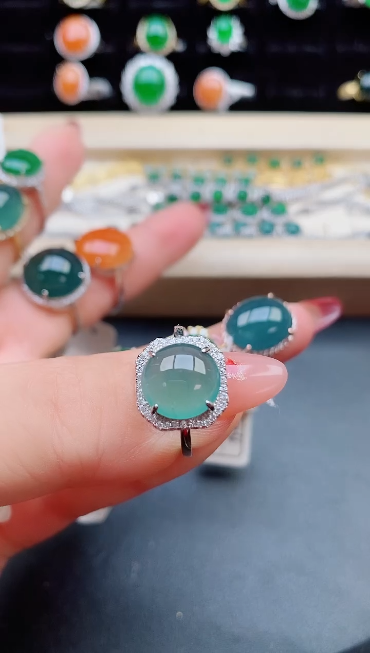 【闪购商品】翡翠戒指银S925镶嵌5080505