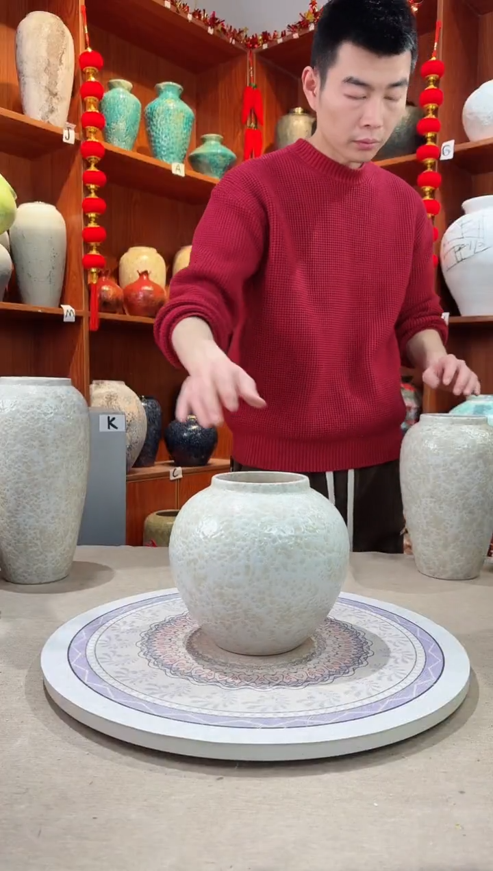 【闪购商品】瓶陶瓷花瓶 无花 茶白小号