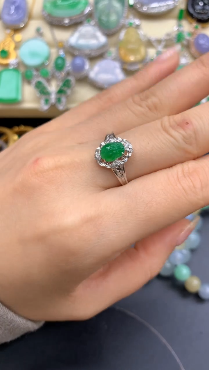 【闪购商品】翡翠戒指18K金镶嵌130-中国好珍宝