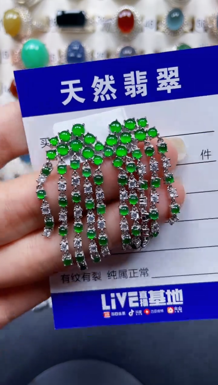 银S925镶嵌翡翠耳饰314