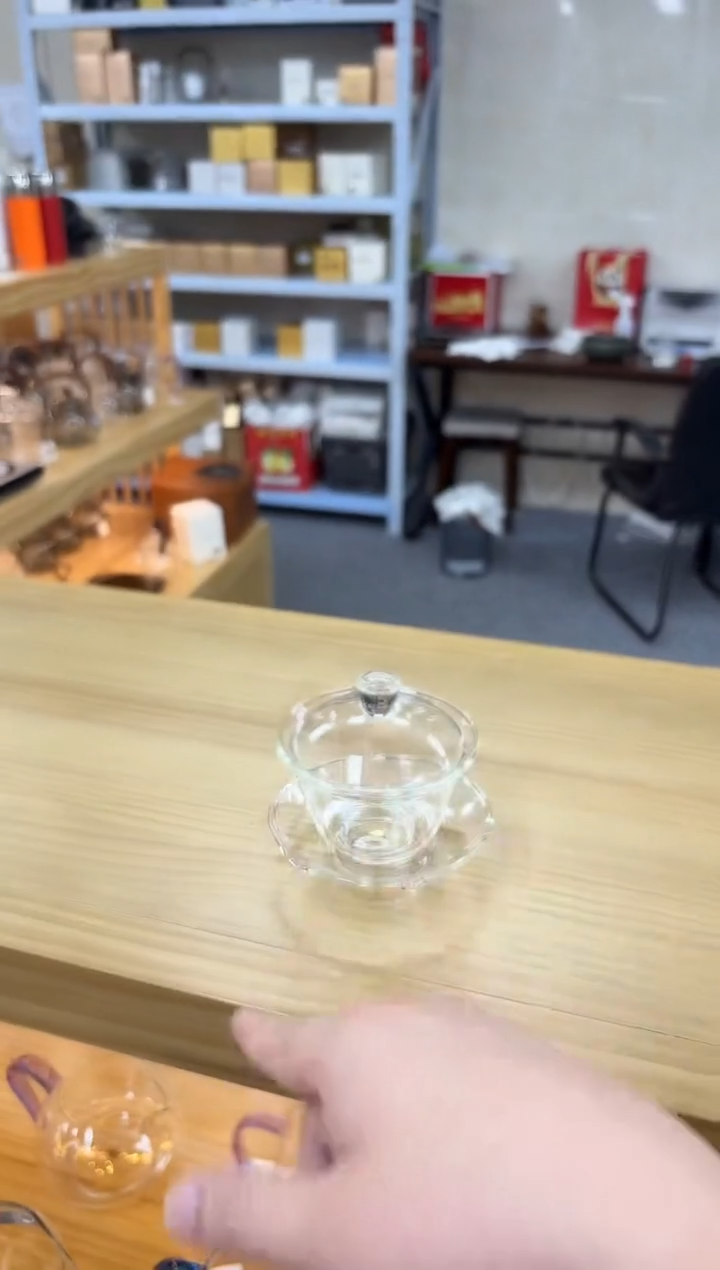 禾器-荷叶盖碗-透明