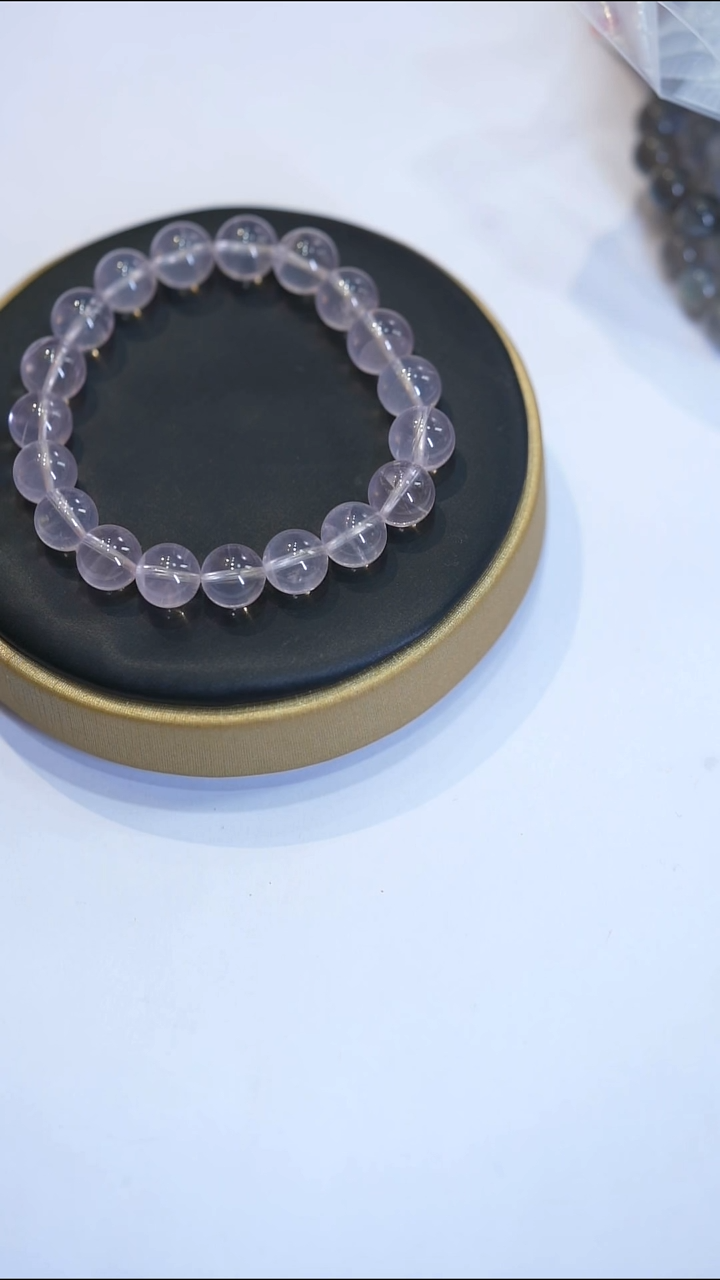 水晶手链未镶嵌莫桑比克粉晶10mm+
