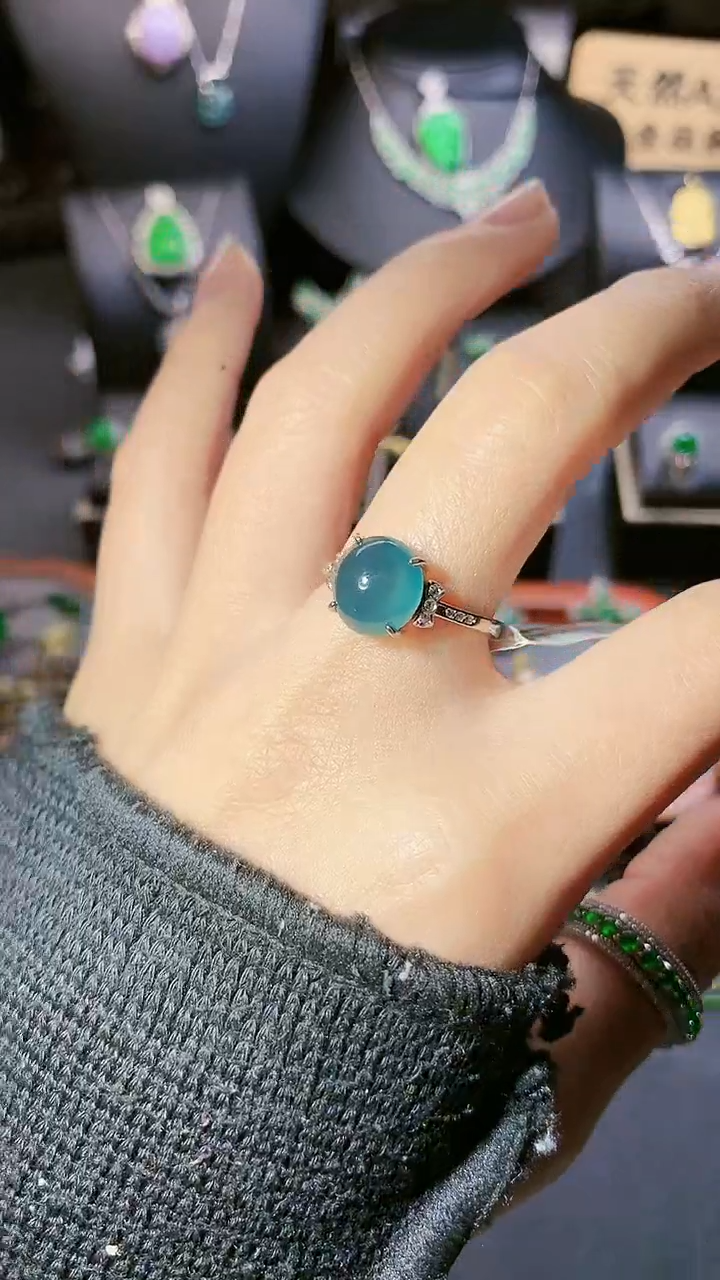 【闪购商品】翡翠戒指银S925镶嵌戒指