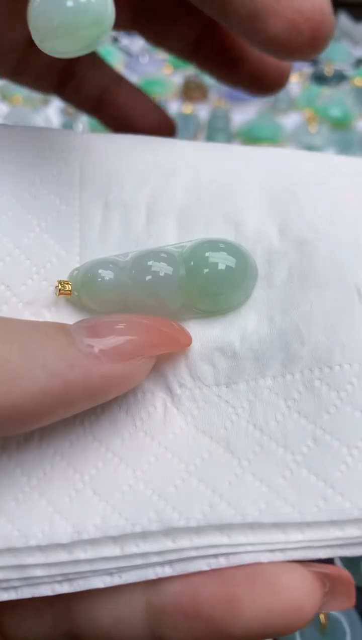 【闪购商品】翡翠颈饰18K金镶嵌天然缅甸翡翠A货