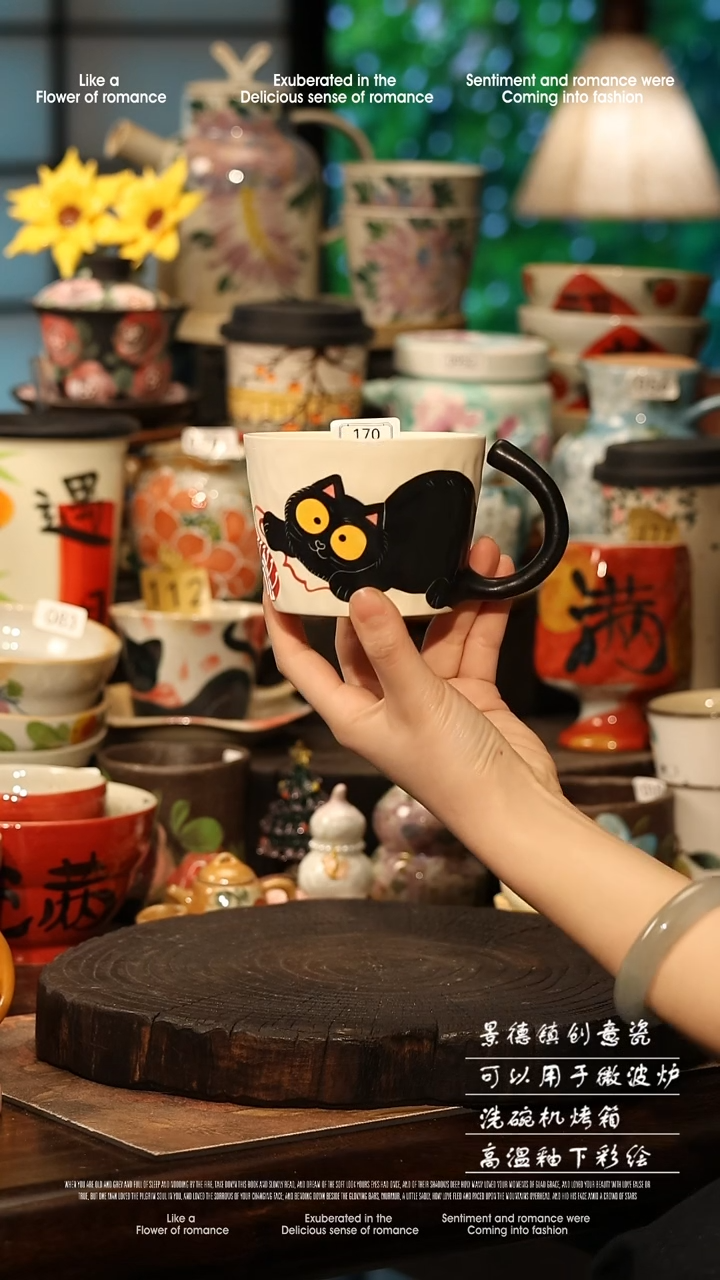 陶瓷景德镇高温釉下彩手工手绘款式@A0763@