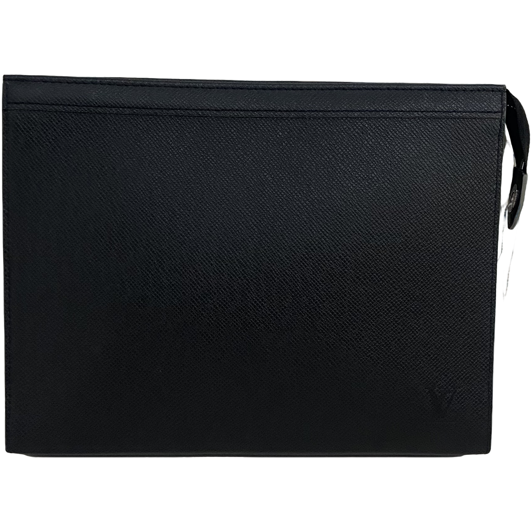 99新 LouisVuitton/路易威登 全皮黑色荔枝纹手拿包176