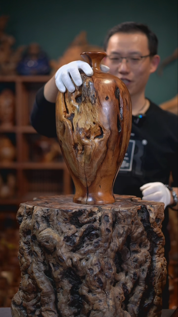 【闪购商品】枣木雷击枣木大梅瓶