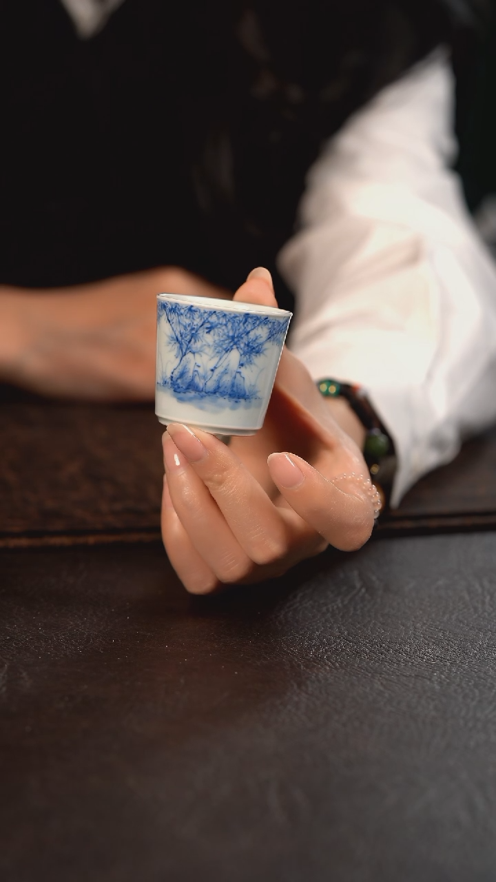 【闪购商品】杯聚澜堂重工山水竹节杯