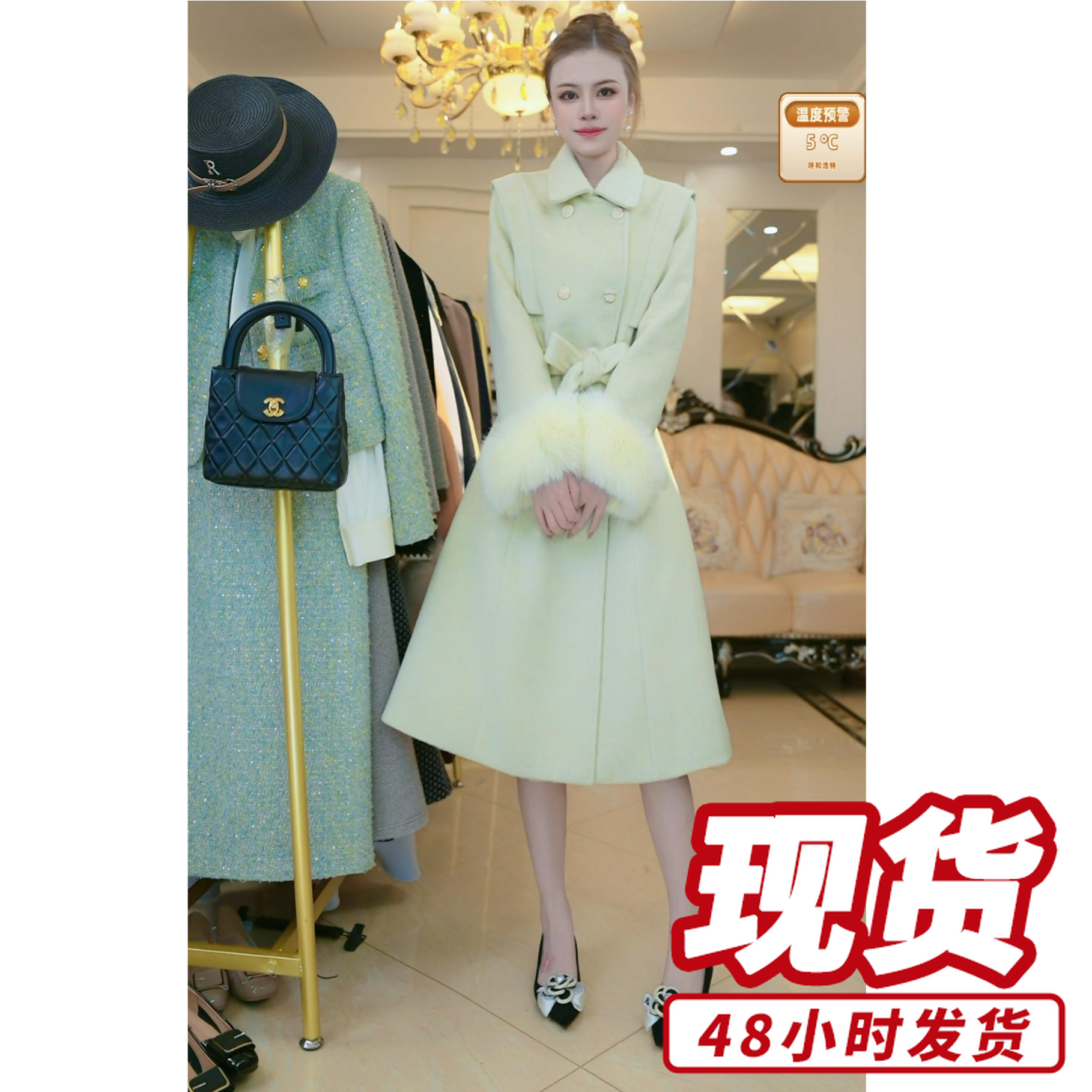 秋冬季毛呢大衣女装2025冬季新款长款外套高档时尚6402