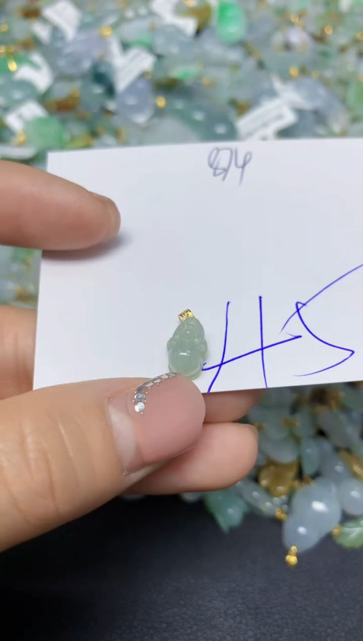 【闪购商品】翡翠挂件18K金镶嵌 天然翡翠A货