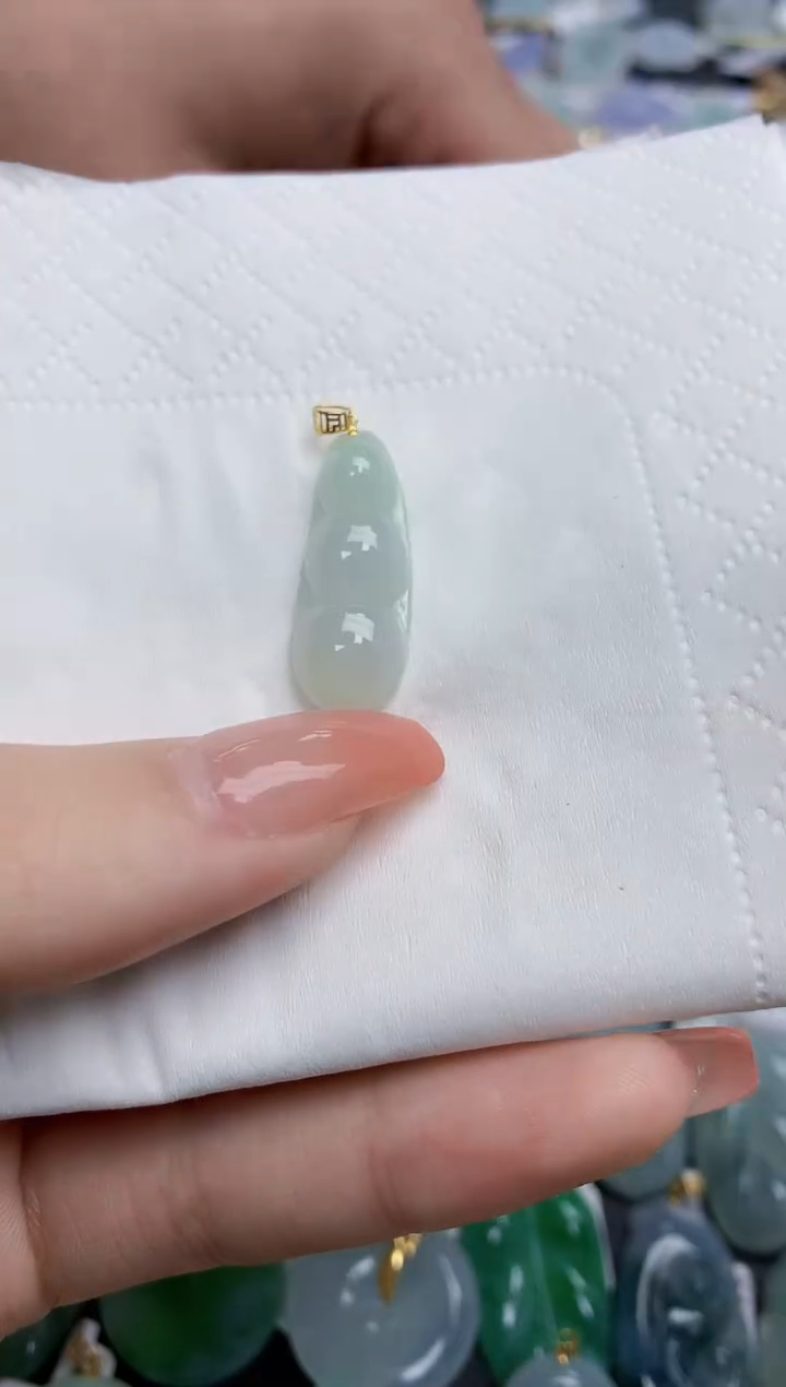 【闪购商品】翡翠颈饰18K金镶嵌天然缅甸翡翠A货