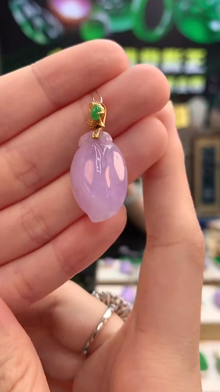 【闪购商品】翡翠颈饰18K金镶嵌赠礼盒证书  敏