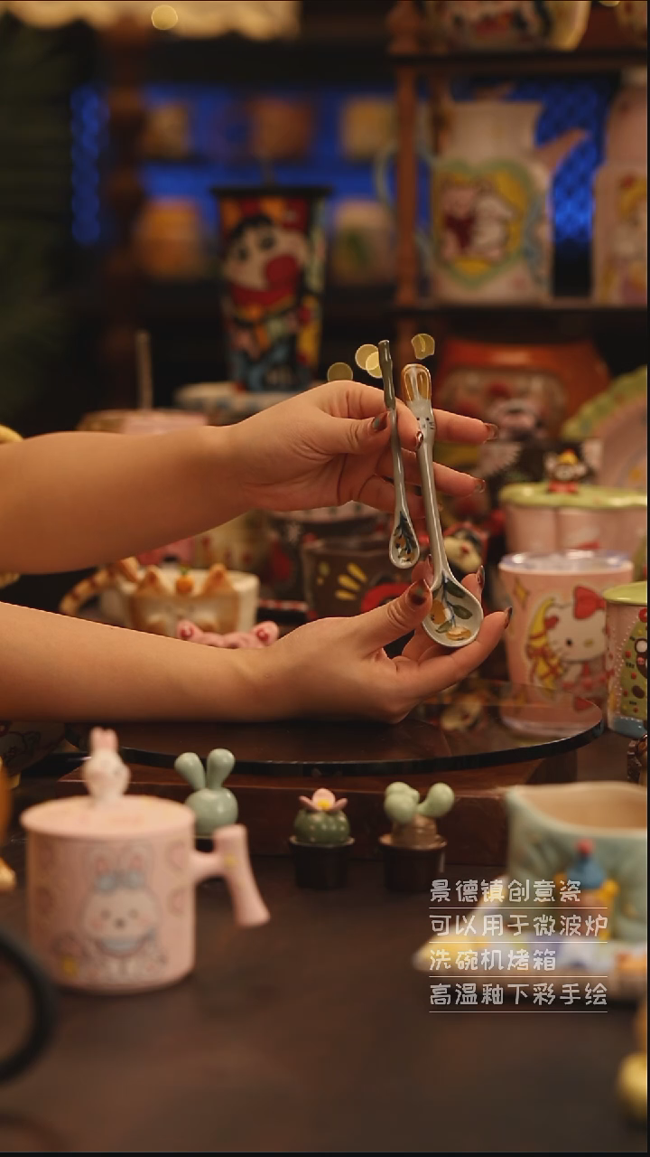 陶瓷景德镇可爱陶瓷釉下彩绘设计师款