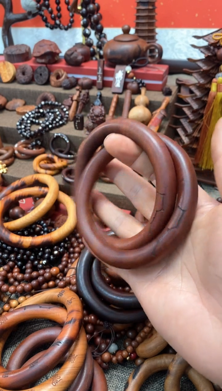 【闪购商品】木木雕枣木乾坤圈刻字六七星