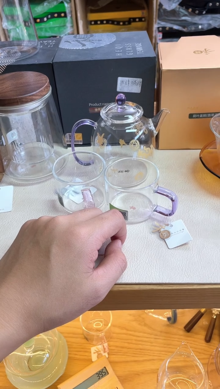 驾****姐禾器/瑞币纹-宴臣壶/浅紫+清禾杯浅紫/一对