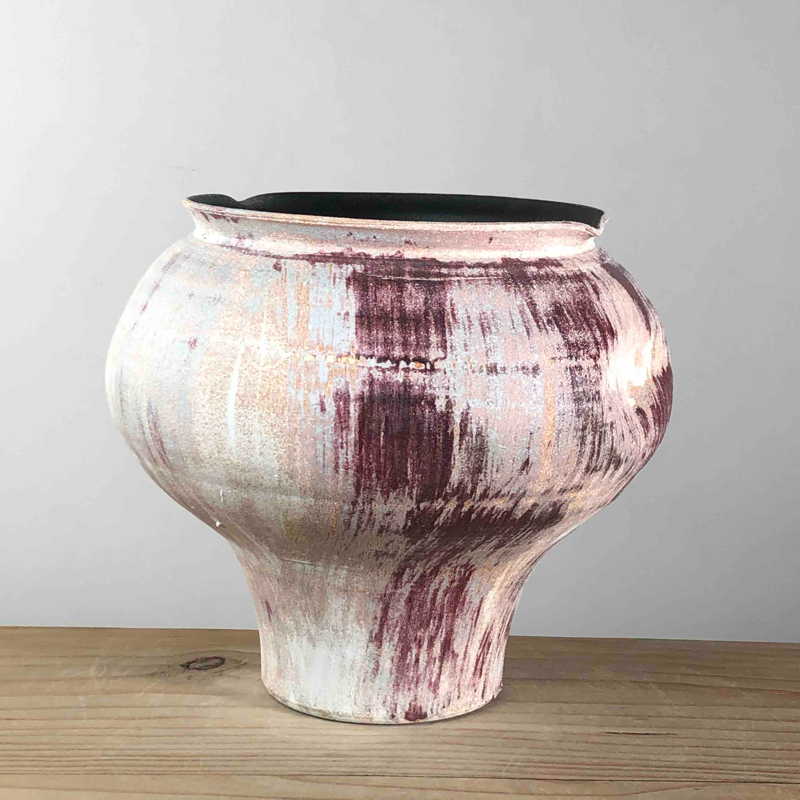 手工陶瓷特大号有孔花盆创意复古刷釉泼墨风兰花盆绿植高桩多肉盆