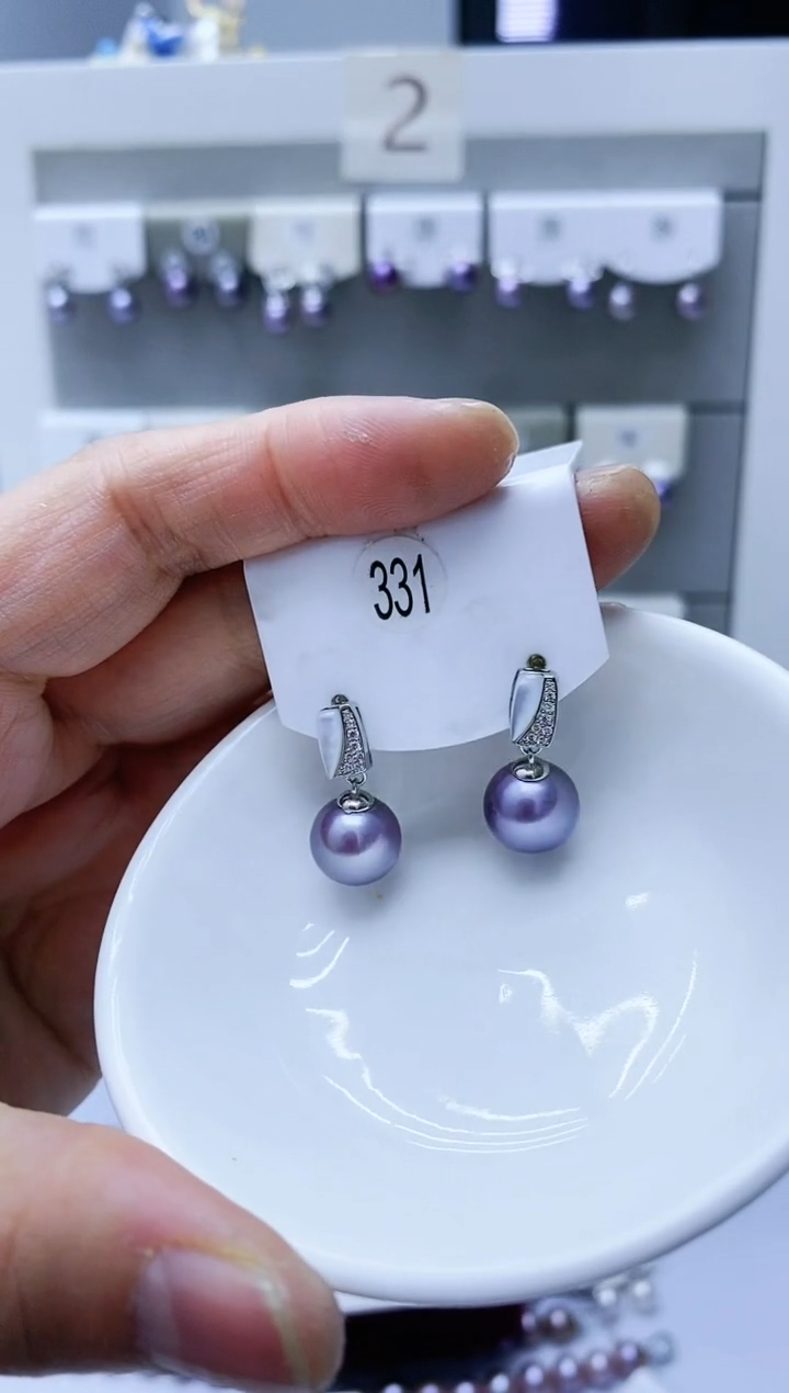 【闪购商品】淡水珍珠耳饰银S925镶嵌331