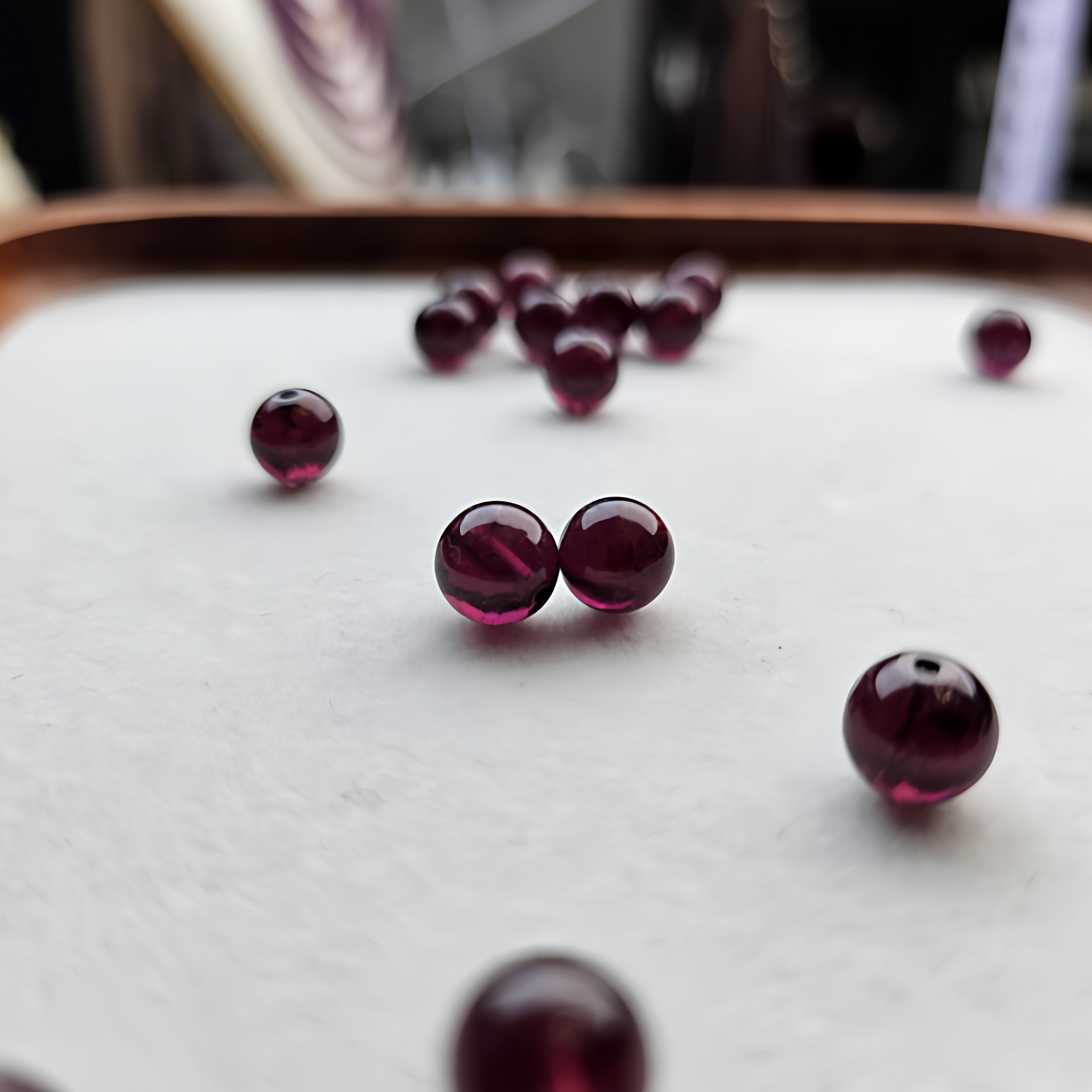 【私人定制】特级巴西紫牙乌石榴石三圈手串散珠批发私人定制手链