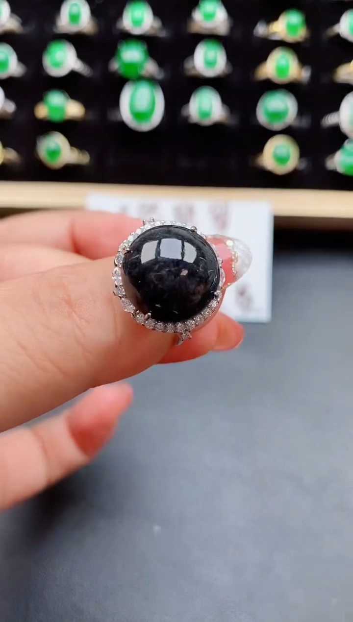 【闪购商品】翡翠戒指银S925镶嵌085000