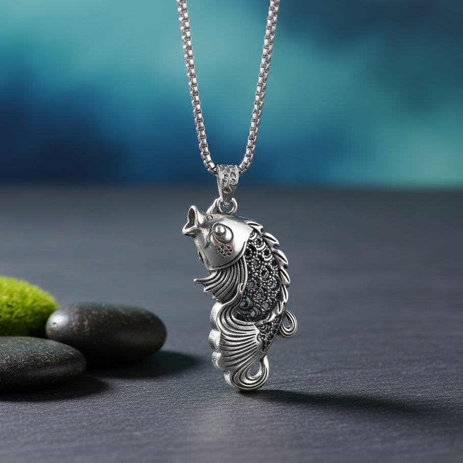 新年款锦鲤前程似锦毛衣链如鱼得水长款项链-105