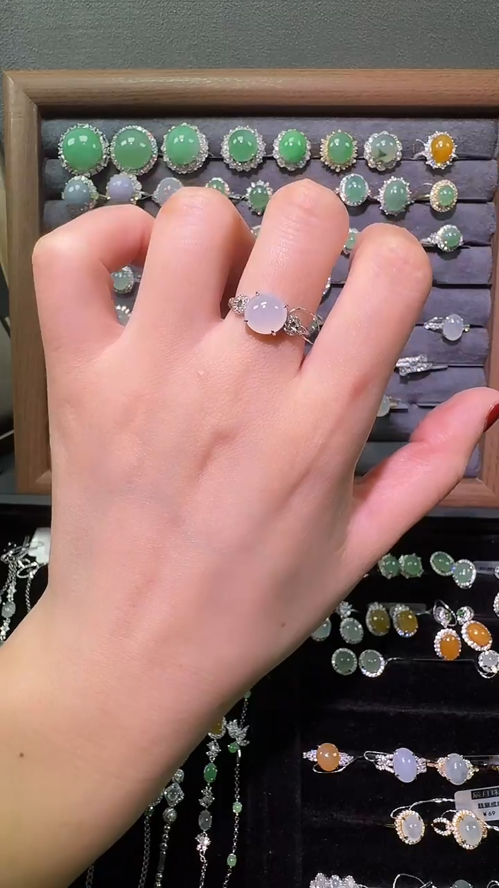 银S925镶嵌戒指翡翠戒指23