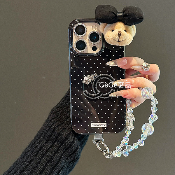 可爱波点小熊公仔立体适用苹果17pro max手机壳iphone16/15/14/13