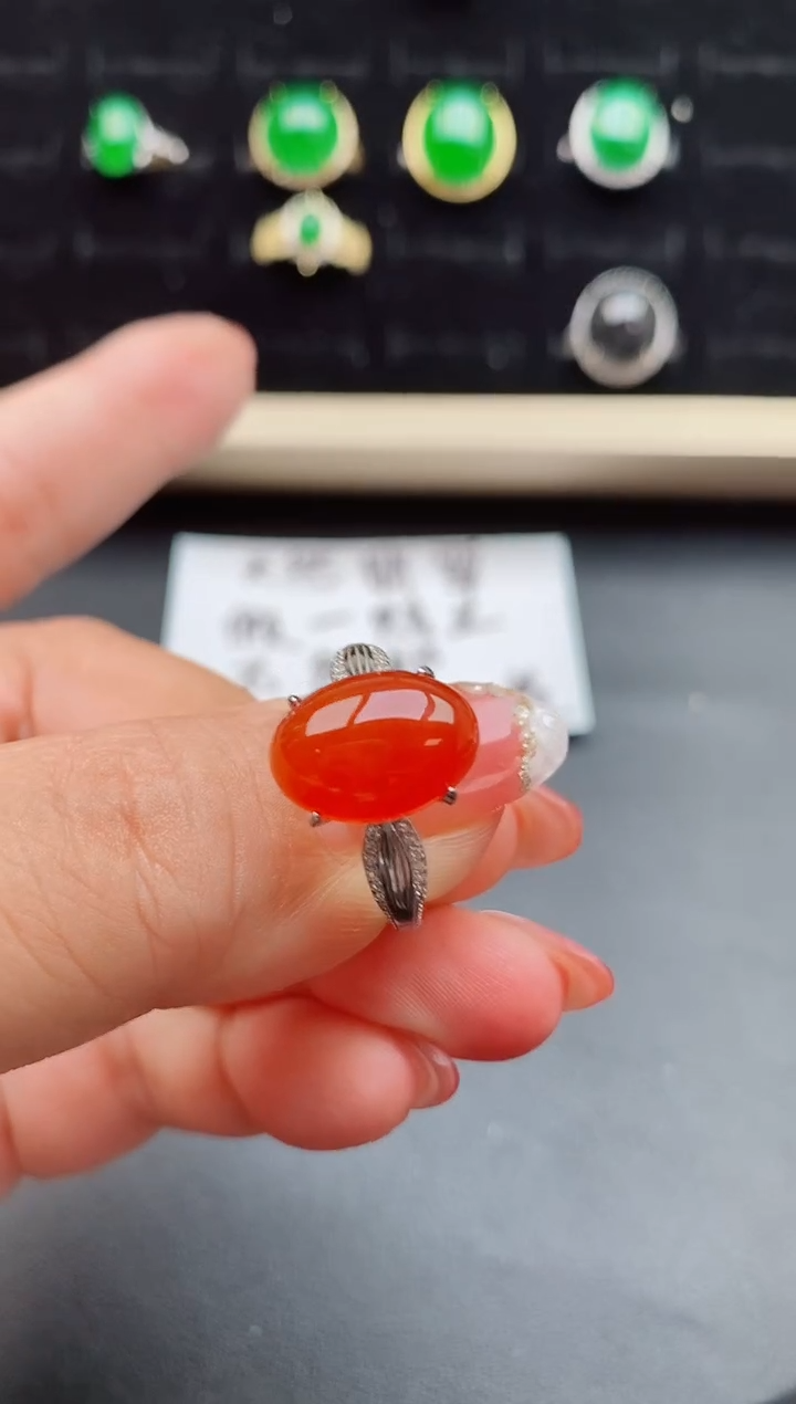 【闪购商品】玛瑙/玉髓戒指银S925镶嵌85800