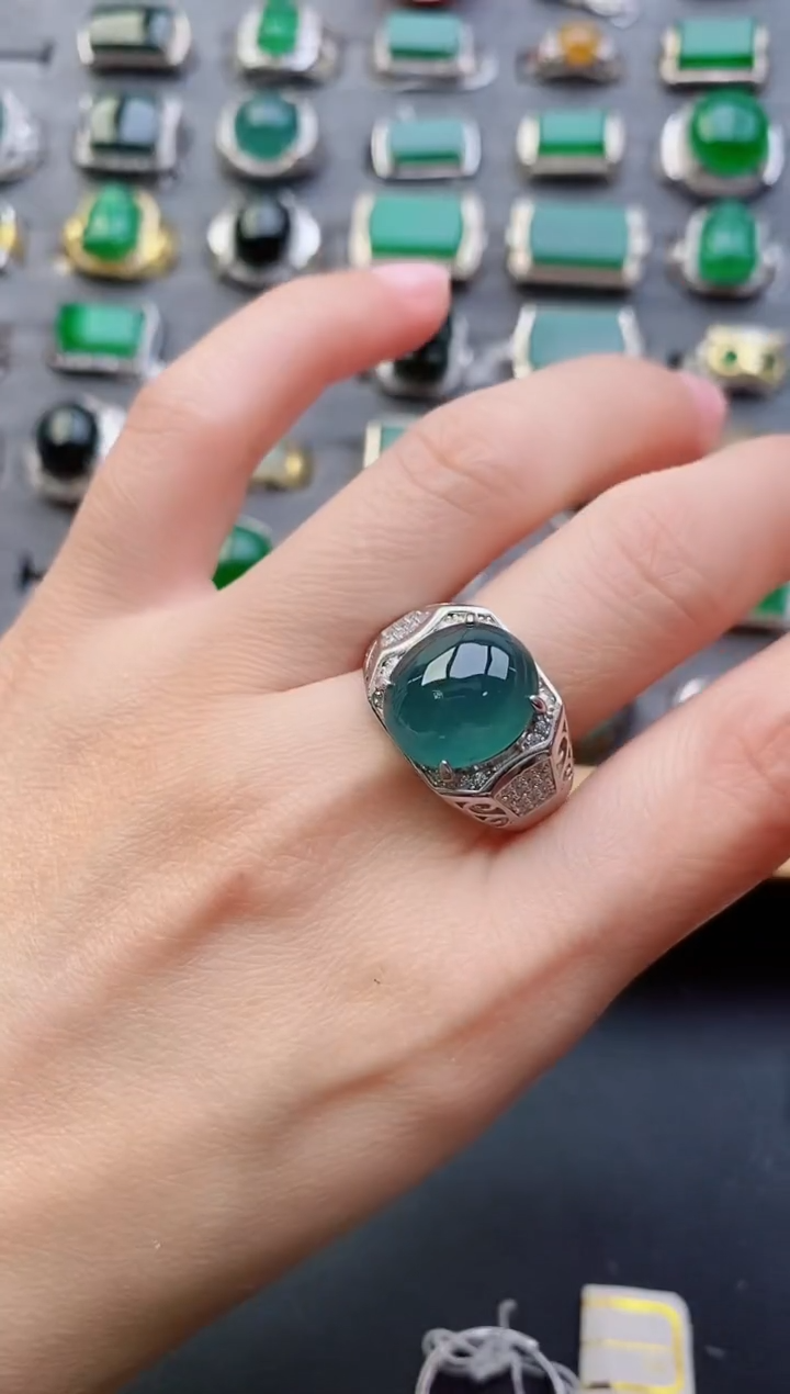 【闪购商品】翡翠戒指银S925镶嵌1212