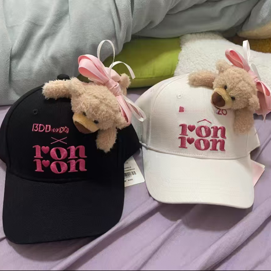 小熊联名蝴蝶结帽子绑 带棒球帽玩偶鸭舌帽女男