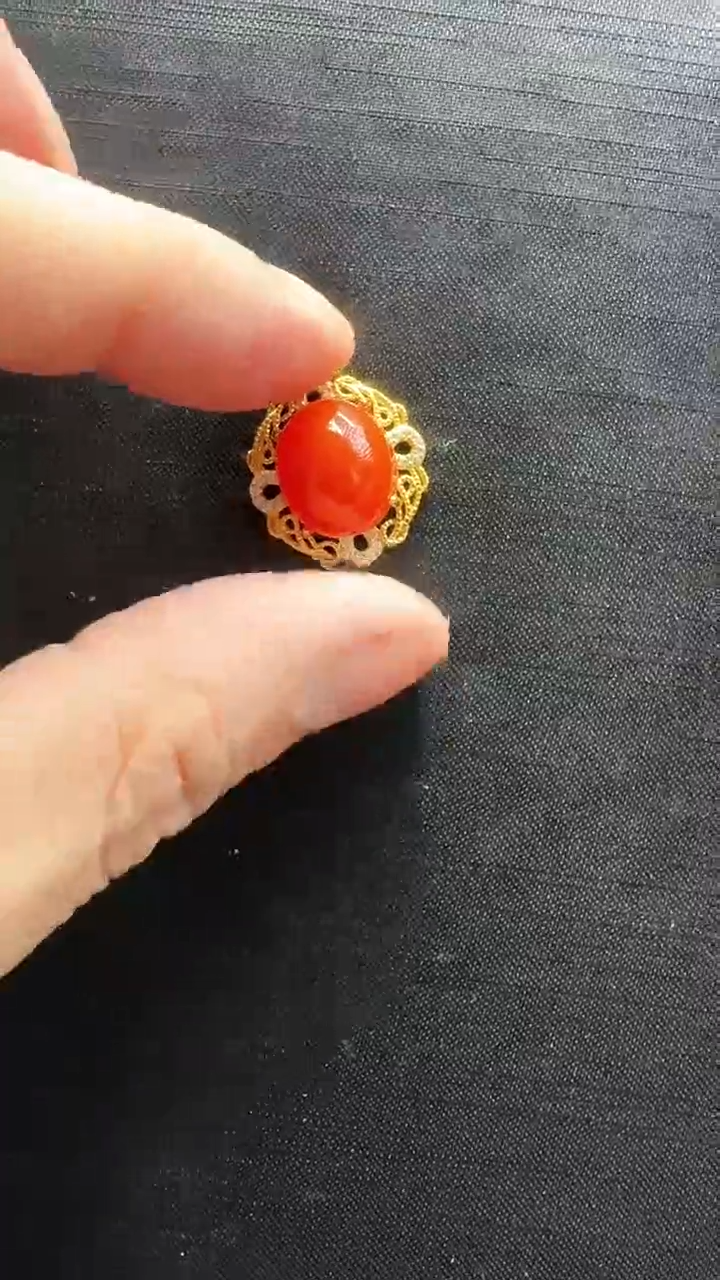 【闪购商品】南红玛瑙银S925镶嵌吊坠保山冰红蛋面吊坠