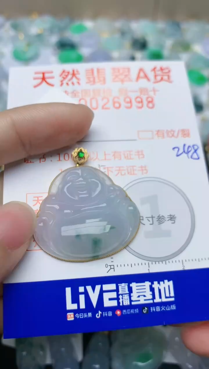 【闪购商品】翡翠颈饰18K金镶嵌天然翡翠A货    248