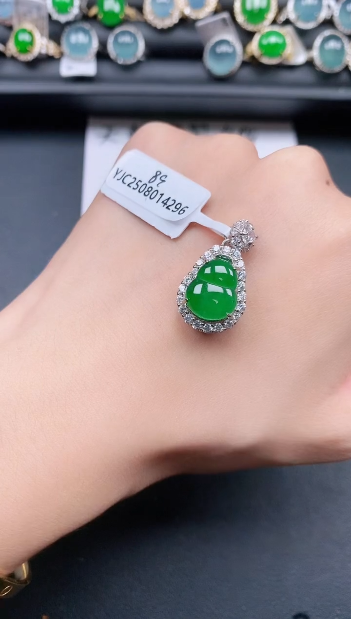 翡翠戒指银S925镶嵌11