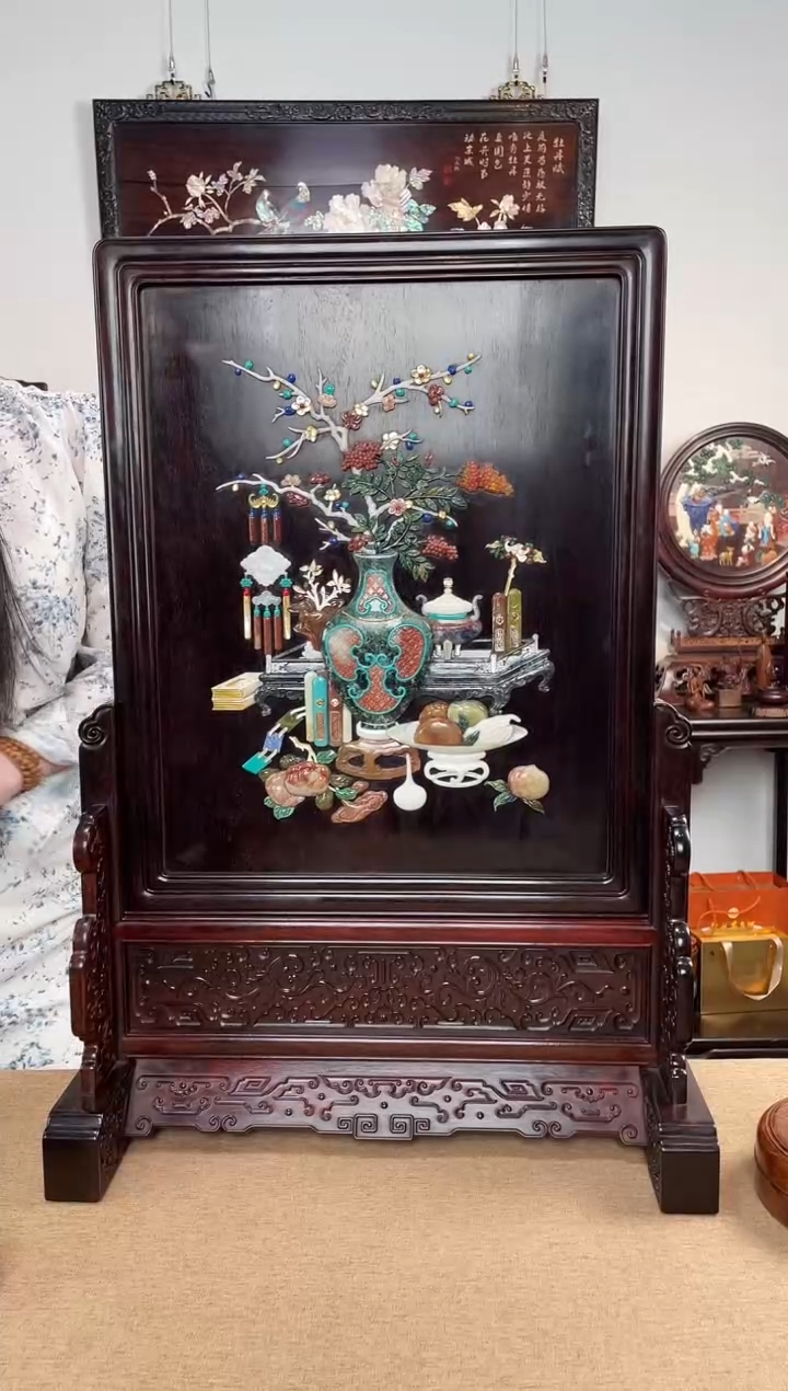 紫檀木类成套家具希*大台屏