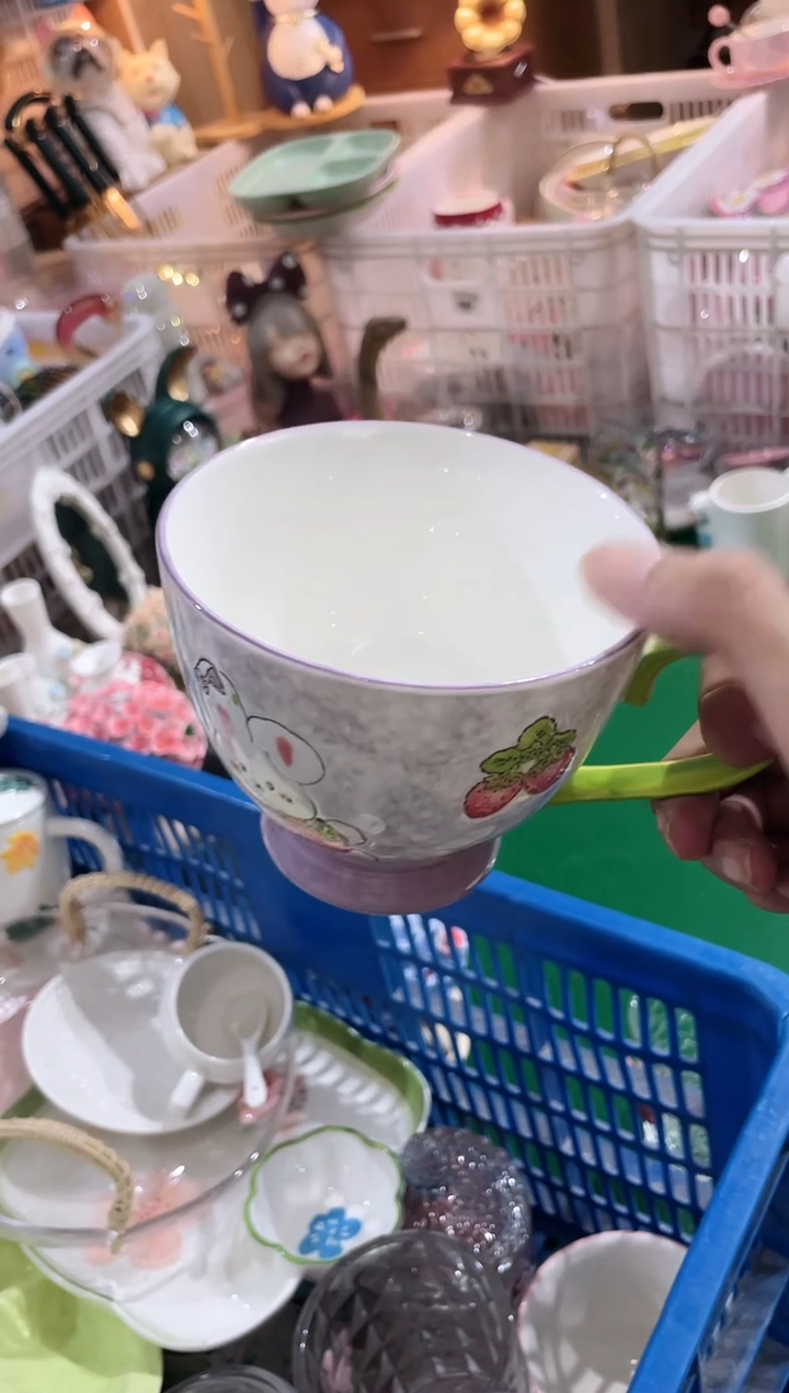 其他手绘兔子早餐杯陶瓷杯
