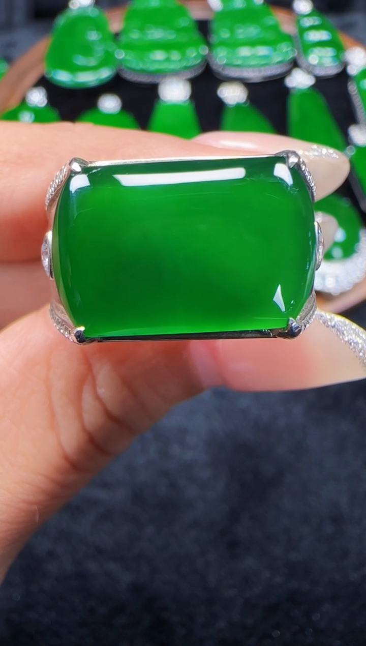 未镶嵌定制翡翠翡翠戒指152