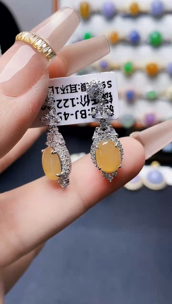 银S925镶嵌戒指翡翠0040