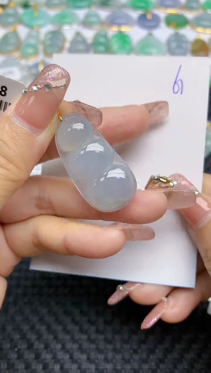 【闪购商品】翡翠颈饰18K金镶嵌天然A货翡翠 61