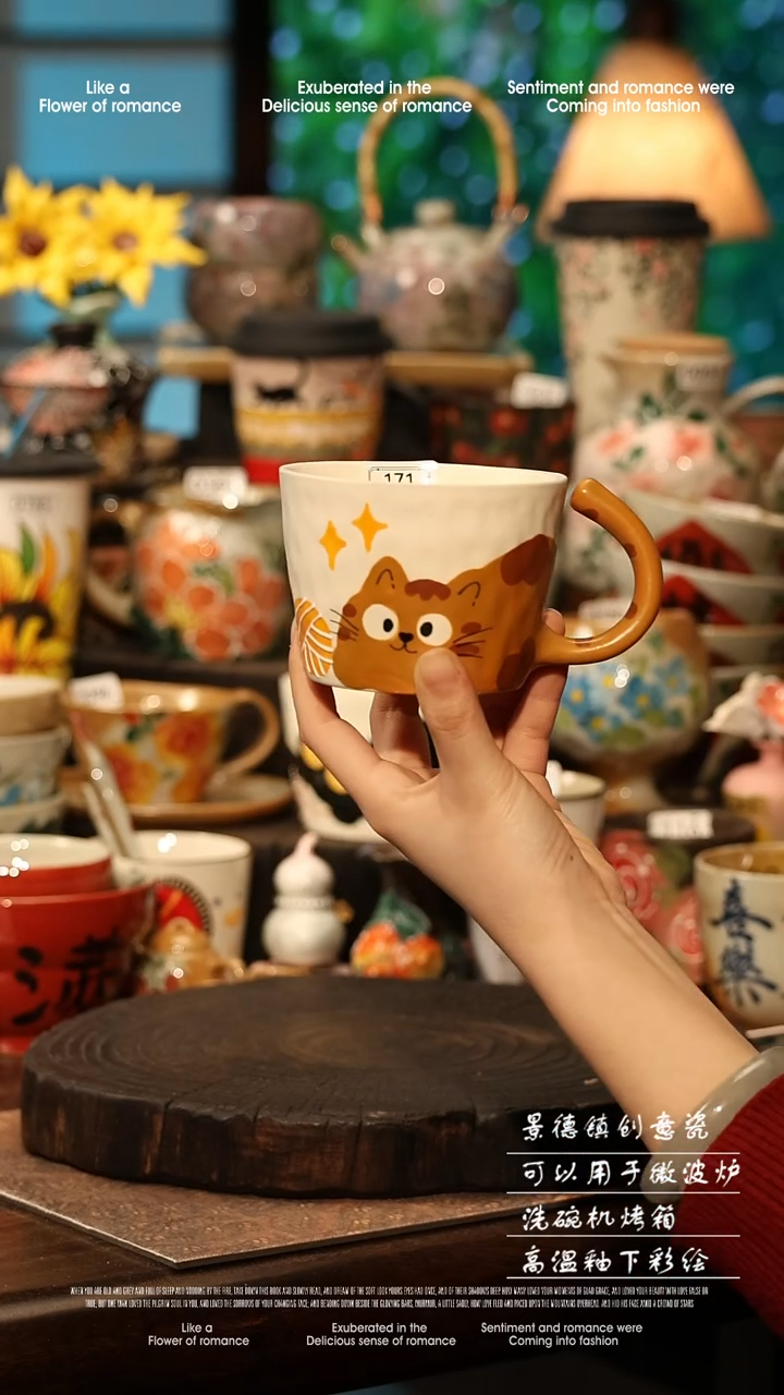 陶瓷景德镇高温釉下彩手工手绘款式@A0762@