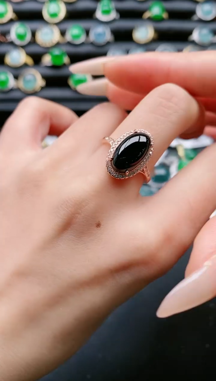 【闪购商品】翡翠戒指银S925镶嵌11111